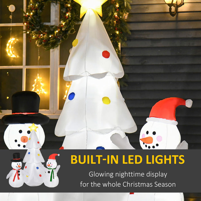 6FT Prelit Inflatable Christmas Tree with Star & Snowmen and LED Lights - Outdoor Christmas Decoration - Monsta Online