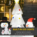 6FT Prelit Inflatable Christmas Tree with Star & Snowmen and LED Lights - Outdoor Christmas Decoration - Monsta Online