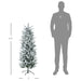 4.5FT Snow Flocked Pencil Artificial Christmas Tree — 267 Tips, Unlit, Auto - Open, Hinged, Steel Base - Monsta Online