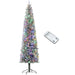 9FT Pre - Lit Flocked Pencil Christmas Tree — 895 Tips, Dual Color 310 LEDs, Remote Control, Metal Stand - Monsta Online