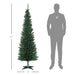 6FT Pencil Artificial Christmas Tree — 390 Tips, Unlit, Slim Hinged, Full Lush Appearance, Plastic Base - Monsta Online