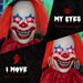 6ft Sound Activated Halloween Animatronic Hanging Clown – Glowing Eyes, Talking Phrases and Creepy Movements - Monsta Online