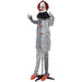6ft Animatronic Halloween Clown – Sound Activated Red Haired Creepy Standing Prop, Creepy Sounds and Glowing LED Eyes - Monsta Online