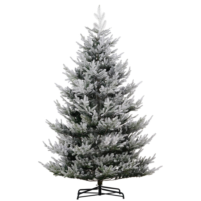 9FT Snow Flocked Artificial Christmas Tree — 1939 Tips, Unlit, Auto - Open Hinged, Nordic Pine, Steel Base - Monsta Online