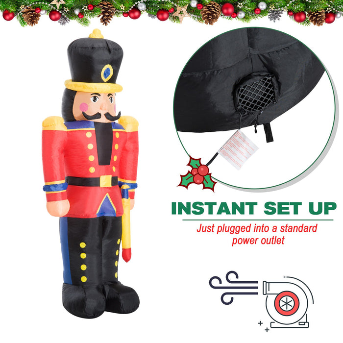 6FT Prelit Inflatable Nutcracker Toy Soldier with LED Lights - Outdoor Christmas Decoration - Monsta Online