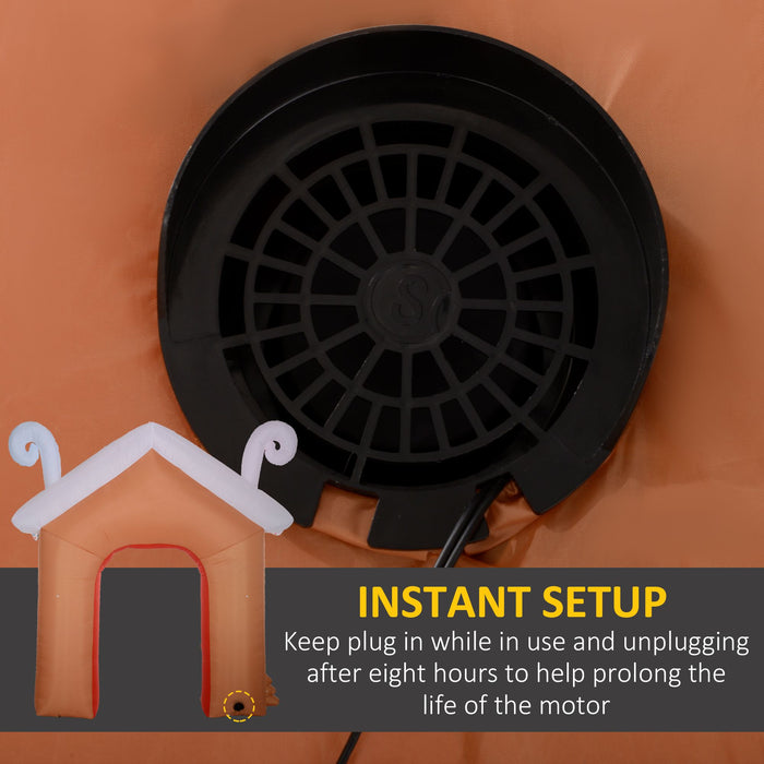 10FT Prelit Inflatable Gingerbread House Archway with Snowman and LED Lights - Outdoor Christmas Decoration - Monsta Online