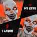 6ft Animatronic Halloween Clown – Moving Head and Arms with Red Glowing Eyes and Creepy Laughs - Monsta Online