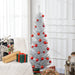 5FT Silver Pencil Artificial Christmas Tree — 294 Tips, Unlit, Slim Space - Saving, Plastic Base - Monsta Online