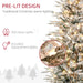 7.5FT Pre - Lit Snow Flocked Artificial Christmas Tree — 350 Warm Lights, 850 Tips, Auto - Open, Steel Base - Monsta Online