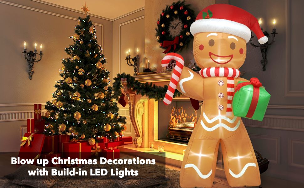 8.5FT LED Gingerbread Man Christmas Inflatable Outdoor Decoration - Monsta Online