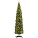 8FT Pencil Pre - Lit Artificial Christmas Tree — 300 Warm White LEDs, 618 Tips, Slim, Green - Monsta Online