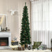 7.5FT Pencil Artificial Christmas Tree — 706 Tips with Pine Cones, Pine Needles, Unlit, Metal Base - Monsta Online