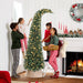 7FT Whimsical Bent Top Pre - Lit Artificial Christmas Tree — 300 Warm White LEDs, 777 Tips, 8 Modes - Monsta Online