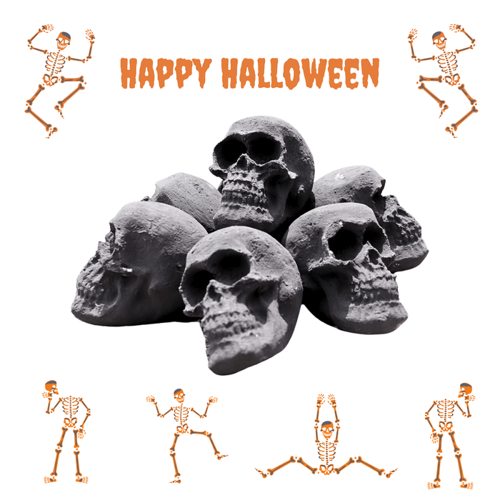 Halloween Ceramic Skull Fire Pit Decoration – 7pcs Reusable for Fireplace and Bonfire - Monsta Online