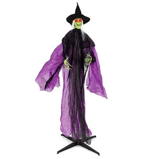 7.2ft Animatronic Halloween Witch – Sound Activated with Glowing Eyes, Eerie Arm Movements and Creepy Sounds - Monsta Online