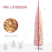 8FT Pink Pre - Lit Pencil Artificial Christmas Tree — 300 Warm White LEDs, 618 Tips, Slim, Steel Base - Monsta Online