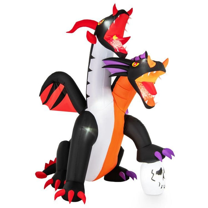 8ft Inflatable Twin - Headed Dragon with LED Lights - Monsta Online