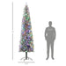 9FT Pre - Lit Flocked Pencil Christmas Tree — 895 Tips, Dual Color 310 LEDs, Remote Control, Metal Stand - Monsta Online