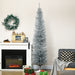 7FT Silver Pencil Artificial Christmas Tree — 499 Tips, Unlit, Slim Space - Saving, Plastic Stand - Monsta Online