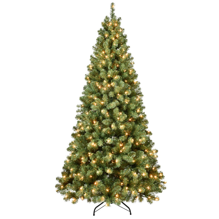 7FT Pre - Lit Artificial Christmas Tree — 400 UL Lights, Memory Wire, 1072 Tips, Auto - Unfold, Metal Stand - Monsta Online