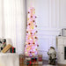 7FT Pink Pencil Pre - Lit Artificial Christmas Tree — 250 Multicolor LEDs, 8 Modes, 500 Tips, Slim - Monsta Online