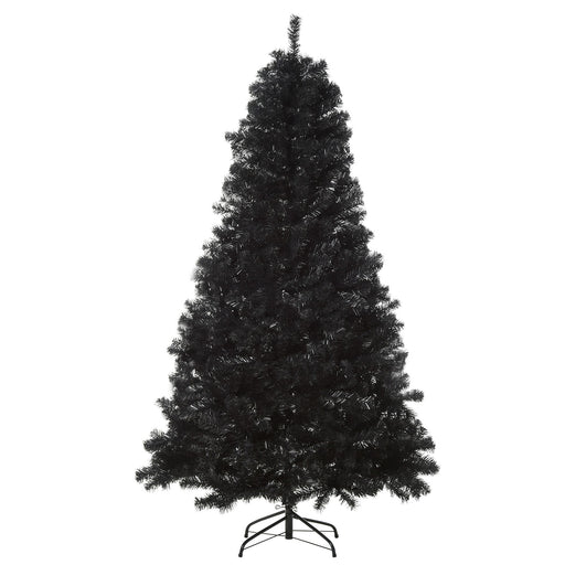 7FT Black Pencil Artificial Christmas Tree — 1346 Tips, Unlit, Auto - Open, Slim Space - Saving, Metal Base - Monsta Online