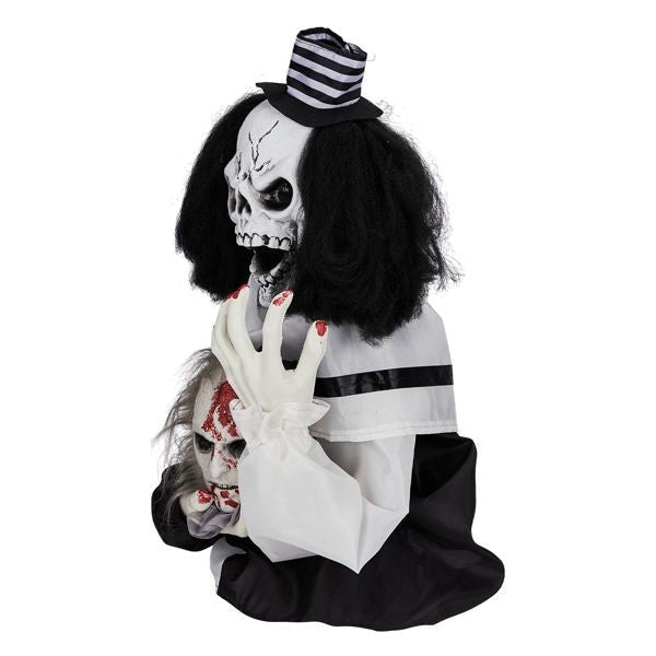 2.4ft Halloween Animatronic Clown – Sound - Activated Jumping with Creepy Sounds and Glowing Eyes - Monsta Online