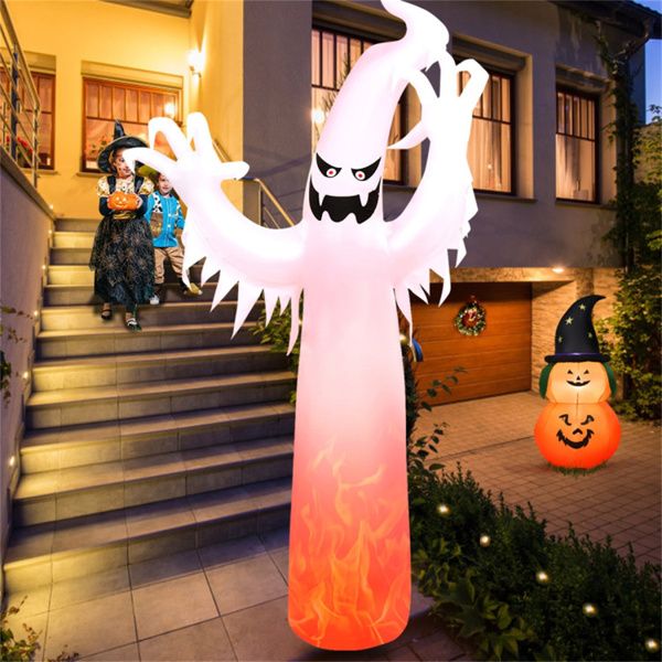 12FT Halloween Inflatable Ghost with Flame Light - Monsta Online