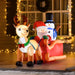 6.5FT Prelit Inflatable Santa on Sleigh with Reindeer & Snowman and LED Lights - Outdoor Christmas Decoration - Monsta Online