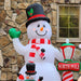 8FT Prelit Inflatable Snowman with North Pole Sign and Rotating LED Lights - Outdoor Christmas Decoration - Monsta Online