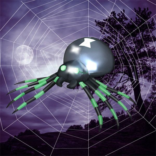 6FT Halloween Inflatable Spider with LED Lights – Giant Blow Up Yard Decoration - Monsta Online