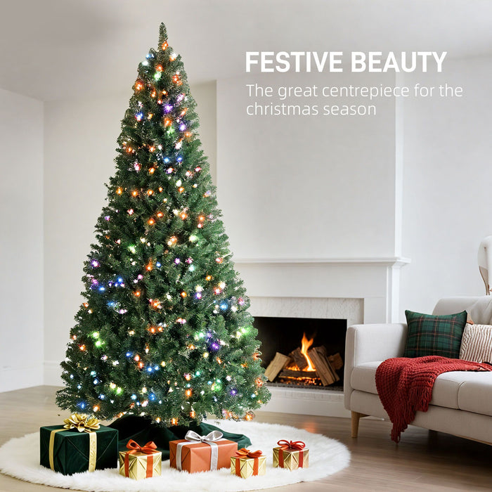7.5FT Pre - Lit Artificial Christmas Tree — 450 RGB LED Lights, Remote Control, Timer, Hinged - Monsta Online