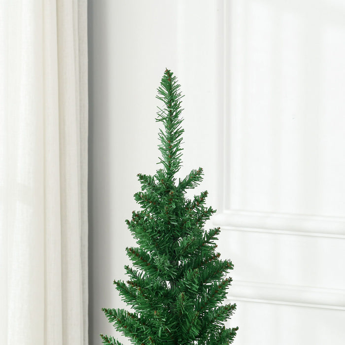 7FT Light Green Pencil Artificial Christmas Tree — 499 Tips, Unlit, Slim, Plastic Stand - Monsta Online