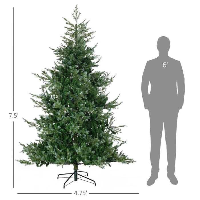 7.5FT Wide Artificial Christmas Tree — 1288 Tips, Unlit, Auto - Open, Easy - Shape Branches, Steel Base - Monsta Online