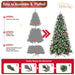 7FT Unlit Snow Frosted Artificial Christmas Tree — 2178 PE/PVC Tips, Pinecones & Berries - Monsta Online