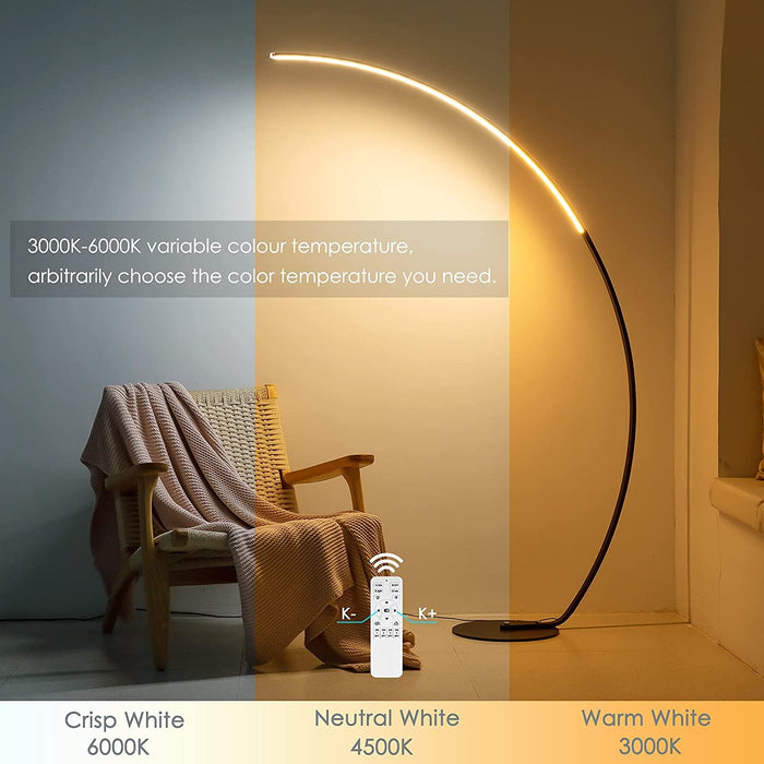 Stylish Curved Floor Lamp with Remote – Contemporary Lighting for Home Decor - Monsta Online