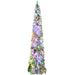 7FT Pre - Lit Flocked Pencil Artificial Christmas Tree — 350 Dual - Color LED Lights, Snow Tips, Downswept - Monsta Online