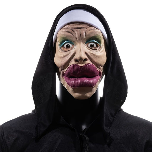 Halloween Nun Purge Mask – Scary Huge Mouth Witch Cosplay Headgear - Monsta Online