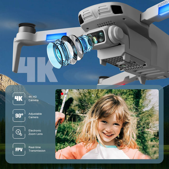 Premium 4.5 - Inch GPS Drone with Camera and Dual Batteries - 5G FPV Auto Return & Follow Me Feature for Adults - Monsta Online