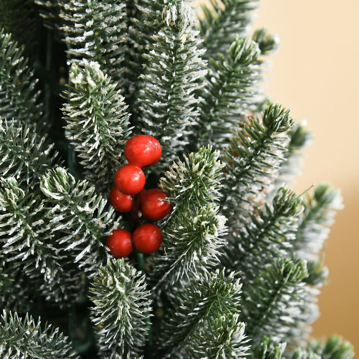 1.5FT Tabletop Snow Flocked Artificial Christmas Tree — 170 Tips, Red Berries, Pine Cones, No Assembly - Monsta Online