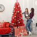 4FT Unlit Red Artificial Christmas Tree — 440 Tips, Full Realistic, Metal Stand - Monsta Online