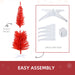 5FT Red Pencil Artificial Christmas Tree — 294 Tips, Unlit, Slim Space - Saving, Plastic Stand - Monsta Online