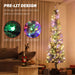 7.5FT Snow Flocked Pencil Pre - Lit Artificial Christmas Tree — 220 Dual - Color LEDs, 11 Modes, Remote, 519 Tips - Monsta Online