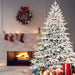 5FT Pre - Lit Flocked Artificial Christmas Tree — 1528 PE/PVC Tips, 300 Lights, Foldable Base - Monsta Online