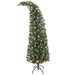 5FT Bent Top Pre - Lit Artificial Christmas Tree — 100 Warm White LEDs, 8 Modes, 246 Tips, Slim Whimsical Design - Monsta Online