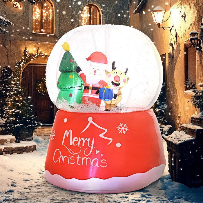 5.5FT Prelit Inflatable Christmas Crystal Ball with Santa, Reindeer & Tree and LED Lights - Outdoor Decoration - Monsta Online