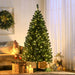 6FT Pre - Lit Slim Artificial Christmas Tree — 212 Dual - Color LED Lights, 584 Tips, Auto - Open, Plastic Base - Monsta Online