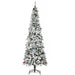 7.5FT Flocked Pencil Artificial Christmas Tree — 950 Tips, Snow, Pinecones, Berries, Unlit, Auto - Open - Monsta Online