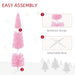 7FT Pink Pencil Artificial Christmas Tree — 499 Tips, Unlit, Slim Space - Saving, Realistic, Plastic Base - Monsta Online