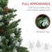 6FT Slim Pre - Lit Artificial Christmas Tree — 250 Warm White LEDs, 703 Tips, Snow - Dipped Branches, Pinecones, Auto - Open - Monsta Online